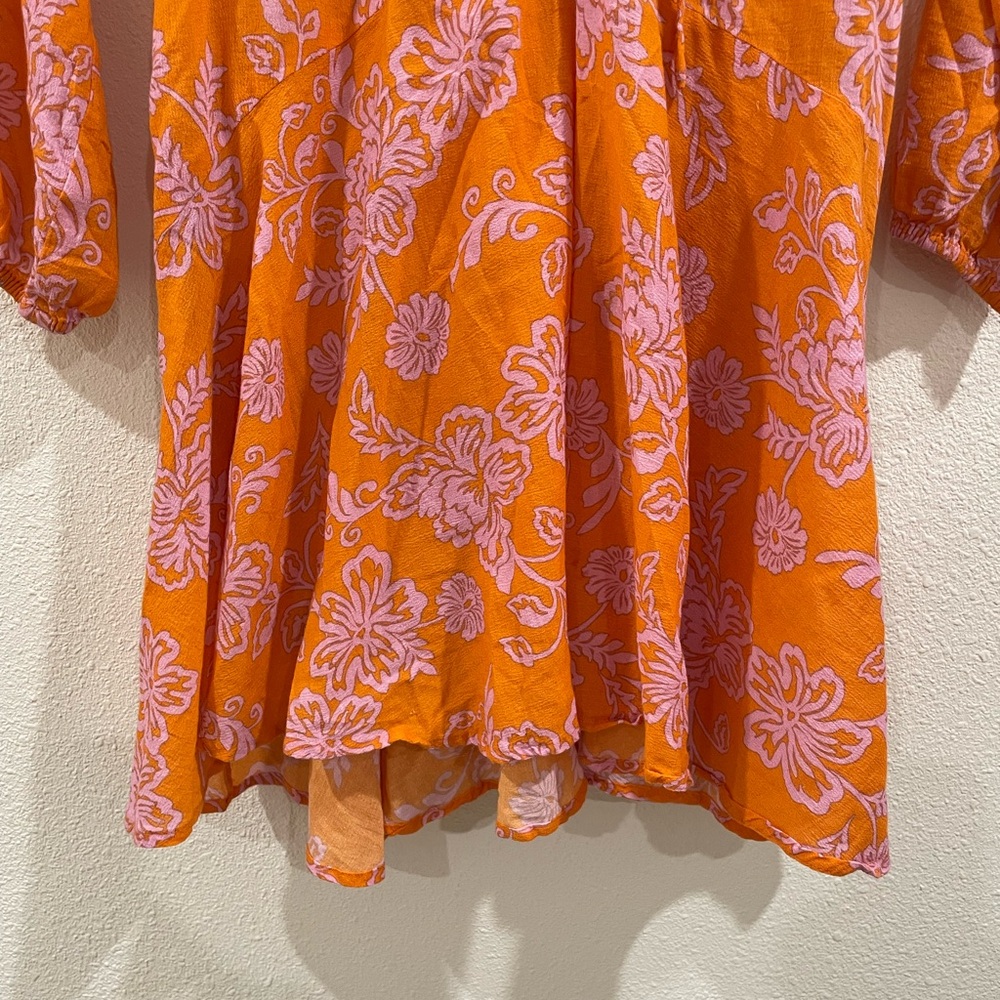 XiRENA Orange Pink Floral Mini Dress Size Small - Picture 8 of 12